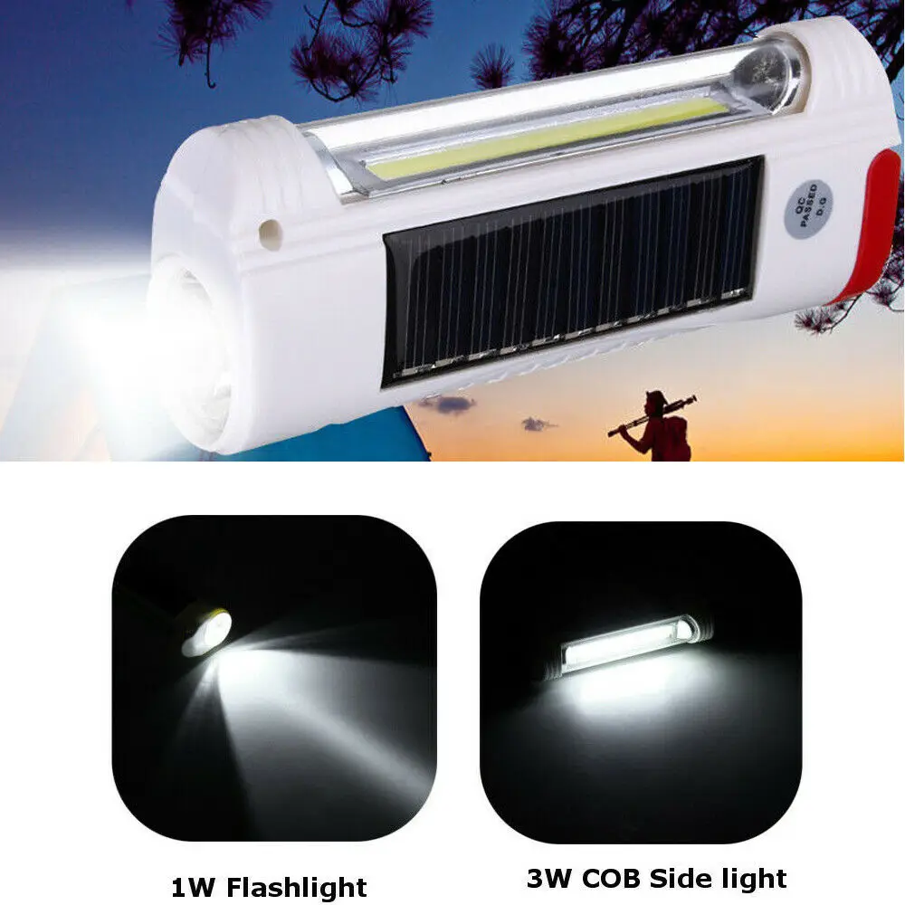 

Portable USB Solar LED Rechargeable Work Light Magnet Flashlight Torch Lamp