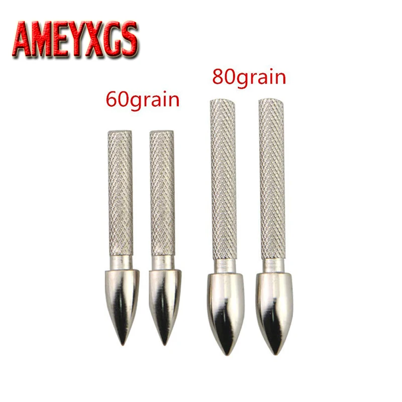 

12/30pcs Archery 60/80/100grain Arrowhead Insert Target Point Tips Broadhead Fit ID4.2mm Arrow Shaft For Hunting Accessories