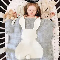 Милые детские одеяла младенческой Дети кролик мягкая теплая шерсть пеленать дети Ванна Полотенца Прекрасный новорожденных Детское