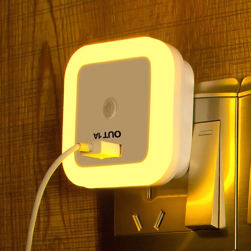 LED light control induction night light plug socket lamp wall lamp