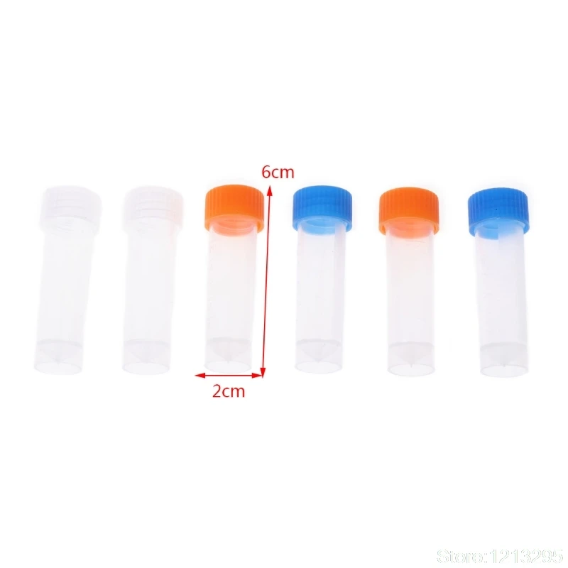 

6Pcs/Set 5ml Centrifuge Tubes with Cap Sample Analysis Experiment Frozen Storage