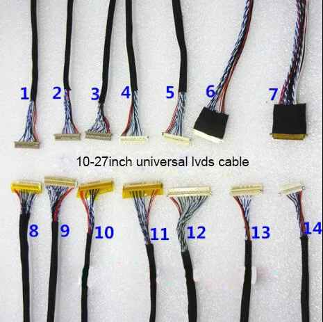 7-27 дюймов Универсальный LVDS кабель комплект 14 шт./лот для ЖК-экран LED