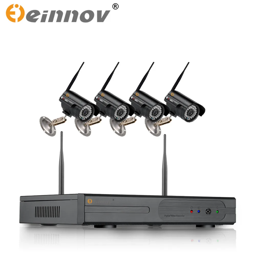 

EINNOV 1080P 4CH Wireless CCTV System 1080P HD NVR kit Outdoor 3PCS/4PCS IR Night wifi Camera Security System Surveillance Kits