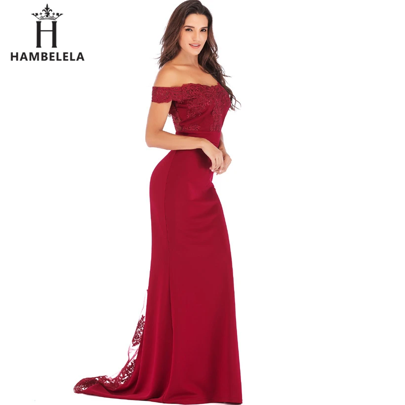 HAMBELELA Vestido De Festa Pink Black Red Mermaid Dress Lace Top Bodice Slim Long Formal Party Dress Charming Wedding Party Gown (4)