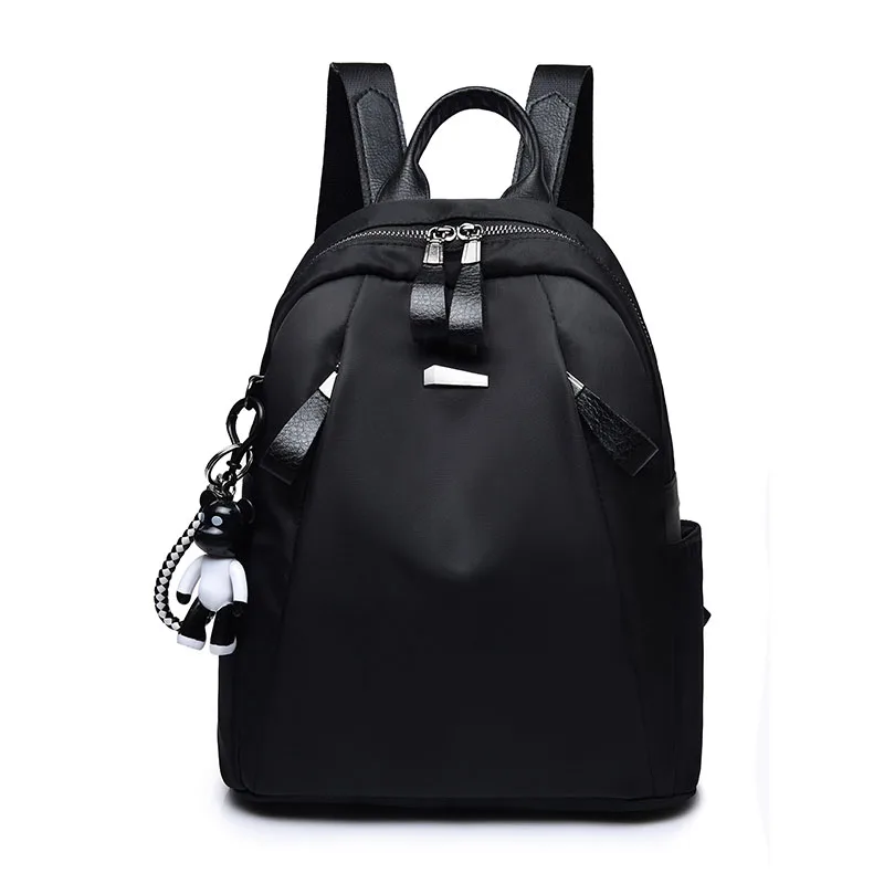 Новинка, водонепроницаемая женская сумка, Оксфорд, женские рюкзаки на молнии, школьные сумки для девочек-подростков, маленький рюкзак, женские сумки через плечо - Цвет: Black