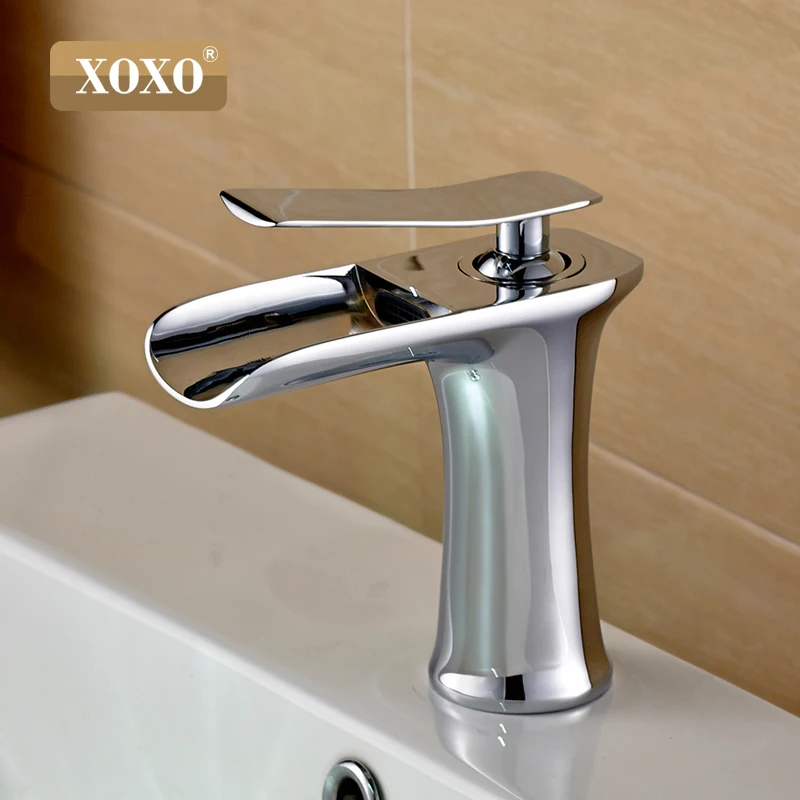 XOXO смеситель для раковины, кран для ванной комнаты с одной ручкой, смеситель для ванны, латунный кран для раковины, кран для воды, серебряный 83008