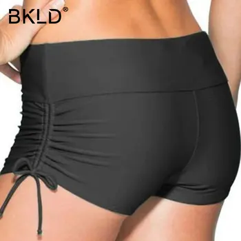 

BKLD Summer Style 2018 New Fashion Women Causal Shorts Causal Beach Elastic Shorts For Ladies Solid Black Skinny Shorts Feminino