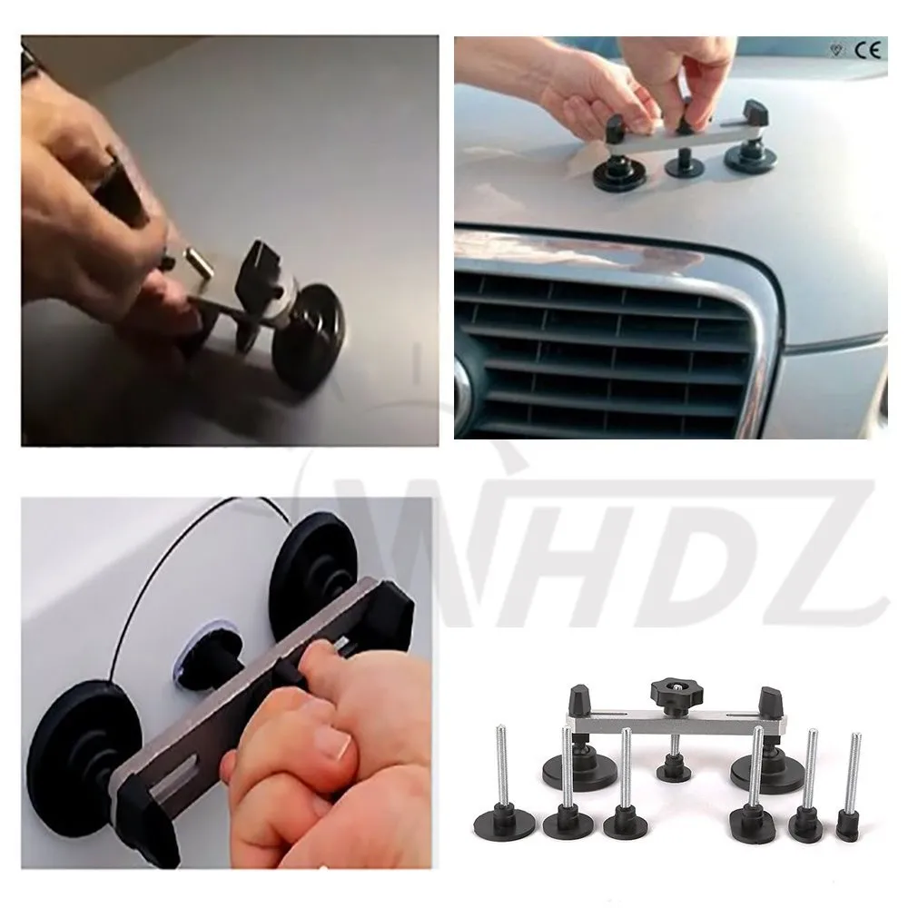 PDR Tool Kit - Bridge Puller Sets Paintless Removal Repair Tools with 7 PCS Different Shape Mats Threaded Rod (2)
