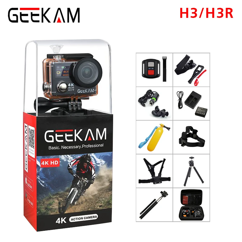 

H3/H3R Action Camera 4K Wifi Ultra HD 170D Go 30M Waterproof Mini Cam Pro Double Screen Swim Sports Camera Hero 7 style