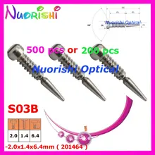 500 шт. или 200 шт. очки пружинным шарниром винты маленькая посылка очки винты для очков 2,0X1,4X6,0/6,4/7,5 мм или 2,0X1,2X6,0 мм