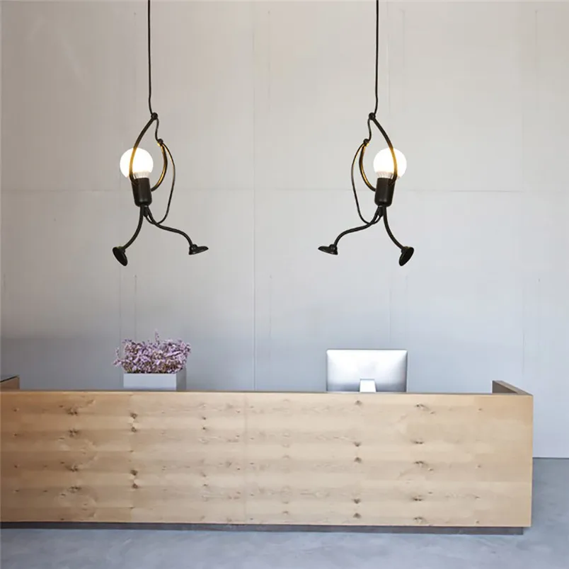 Modern Charming Hanging Chandelier Creative Iron People Lamp Elegant Hanger  (1)