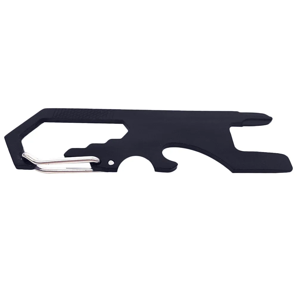 

Stainless Steel Survival EDC Bottle Opener Carabiner Screwdriver Keychain Key Hanging Wrench Outdoor Multi Portable Tools #YL10