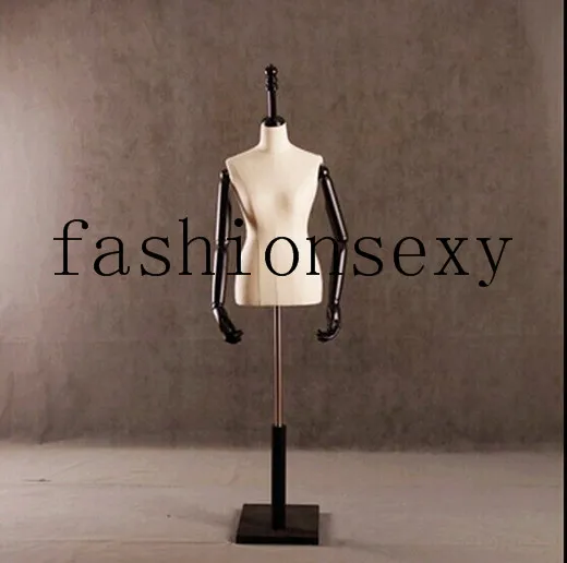 wholesale wood Half body maniqui mujer female mannequin, realist