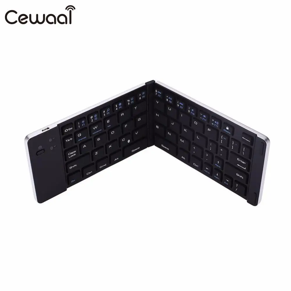 

CEWAAL Ultra Thin Slim Foldable Wireless Keyboards Keypad For Laptop Tablet Mobilephone Wireless Bluetooth Keyboard silver gold