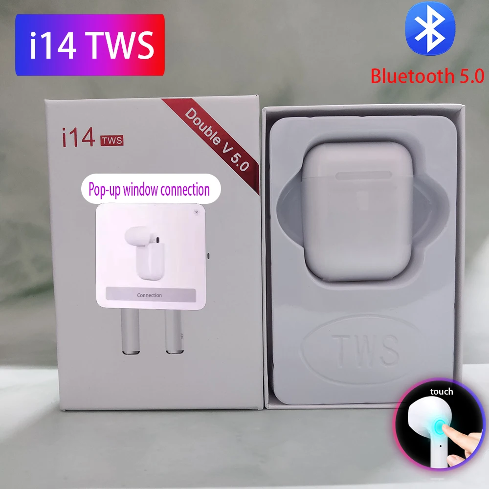 

2019 i14 TWS Wireless Bluetooth 5.0 Headset Stereo Wireless Headset With Charging Box PK i10 i12 i7s headphones