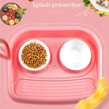 Миска для домашних животных Нескользящая утолщенная миска для риса двойная миска для домашних животных для собак и кошек подача воды пищи comedero perro новейшая