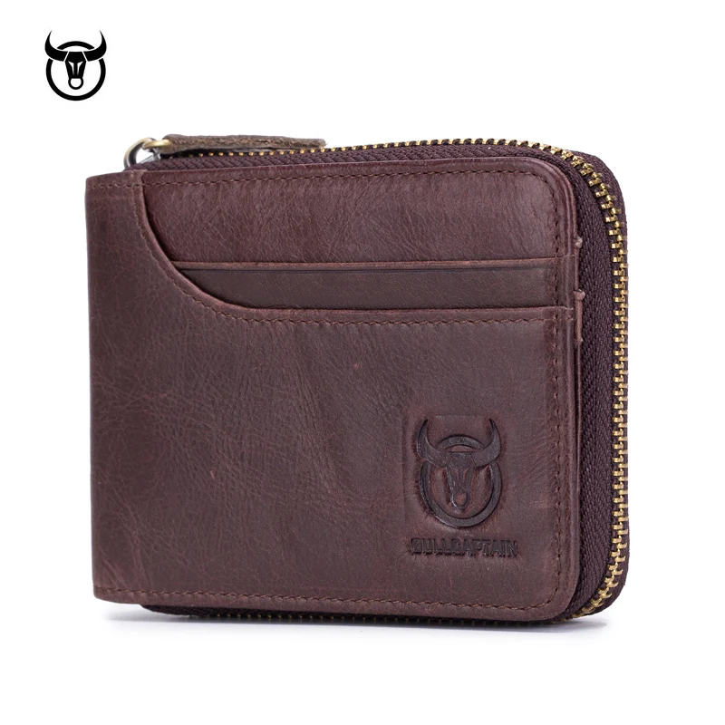 Brand Genuine Leather Men Wallets Short Coin Purse Small Retro Wallet Cowhide Leather Card Holder Pocket Purse Men Wallets 2
