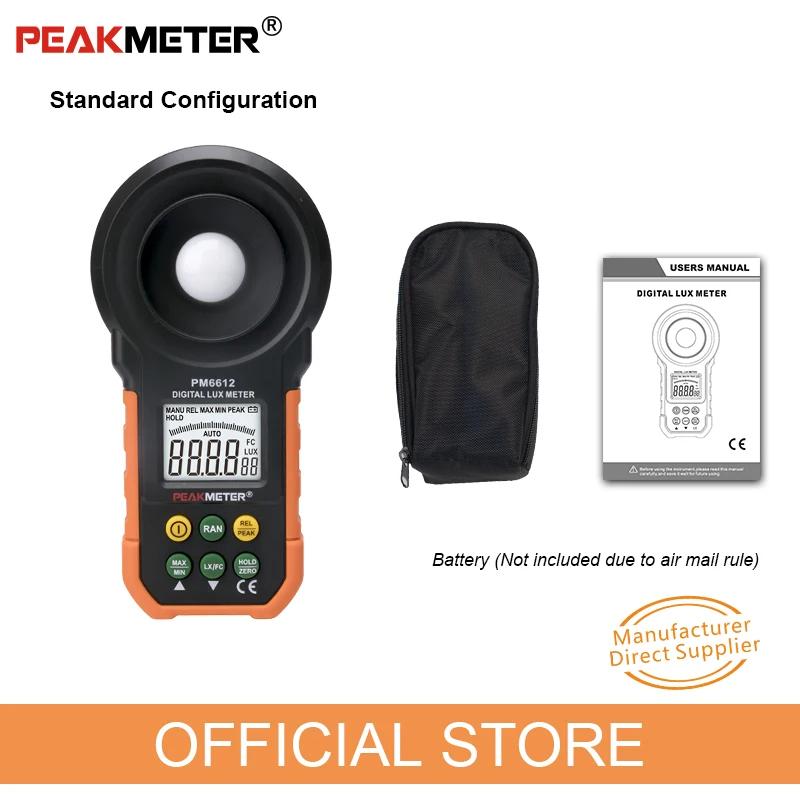 Официальный PEAKMETER PM6612 цифровой аналоговый бар светильник Люкс метр 200000 Lux ручной светильник метр для светильник измерительный инструмент