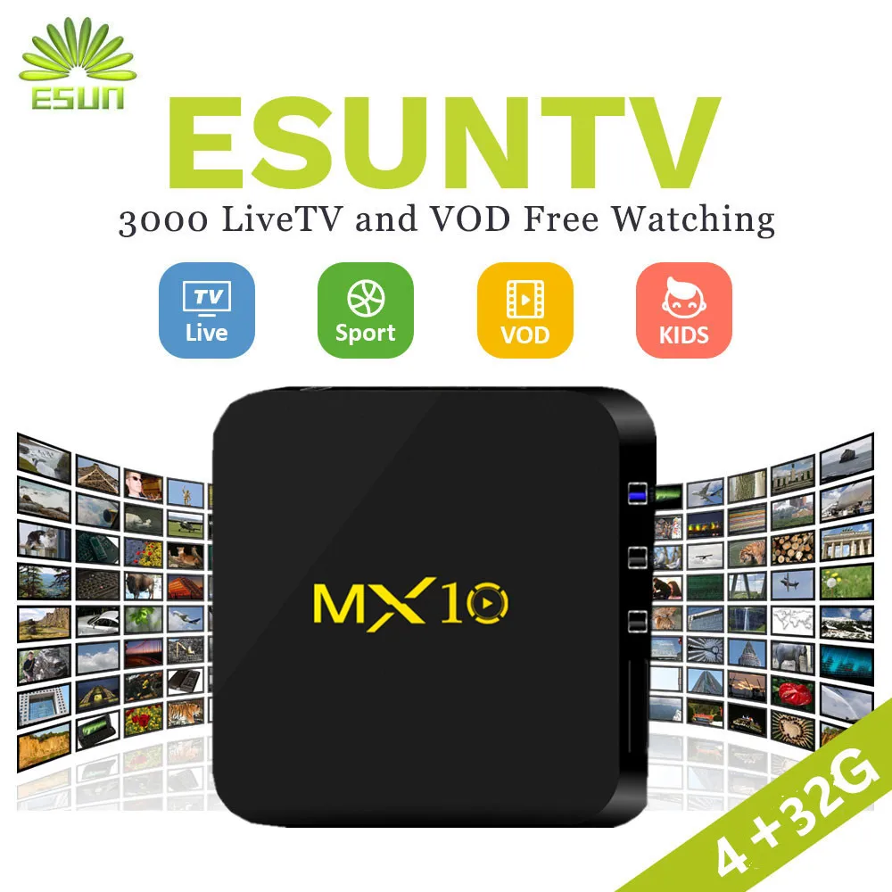 

MX10 Smart TV Box Android 8.1 With 1 Year Europe/Arabic/USA/UK/Spain/Portugal/Germany/Canada IPTV 4000+channels set top box