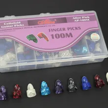 100 шт. алиса AP-100M box-упакованы инструменты-упакованные целлулоид выборка пальцев выборка с чехол