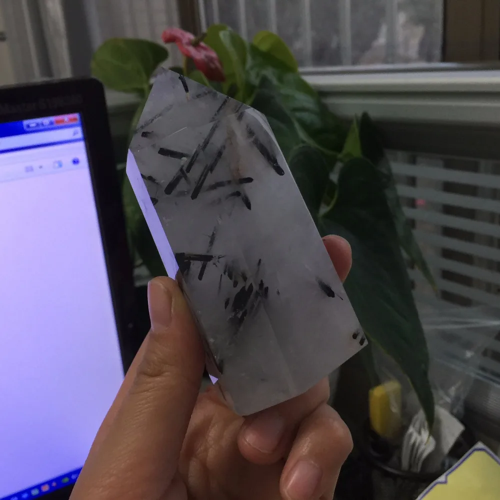 Лидер продаж A244(275 г) натуральный черный турмалин кристалл кварца минералов полированный исцеление точка палочка камень «reiki», подарок на день рождения