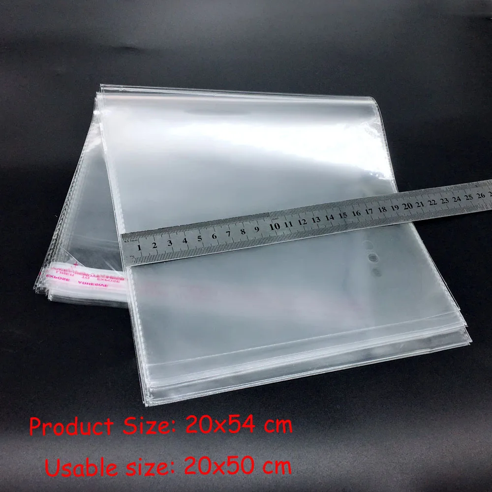 

40pcs Resealable Poly Bags Transparent Opp Bag Plastic Bags Self Adhesive Seal bag20x54cm(7.8"x"21)