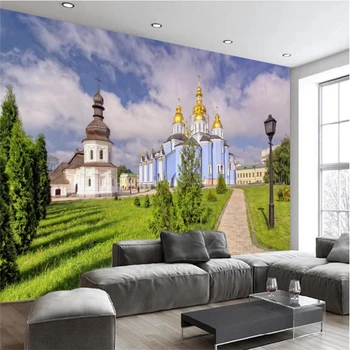 

beibehang Custom wallpaper Fresco photo outdoor landscape park Castle Asuka Swan Tree decoration background wall wallpaper
