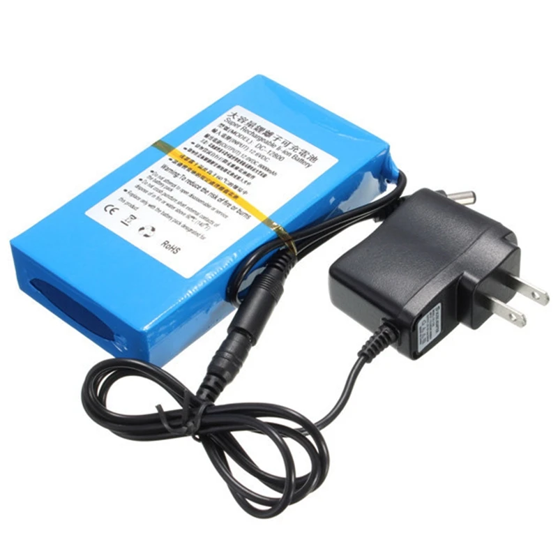 

DC 122000 12V 20Ah Lithium Battery Rechargeable 20000mah High Capacity Battery Pack Monitor Motor LED Lights with EU/US
