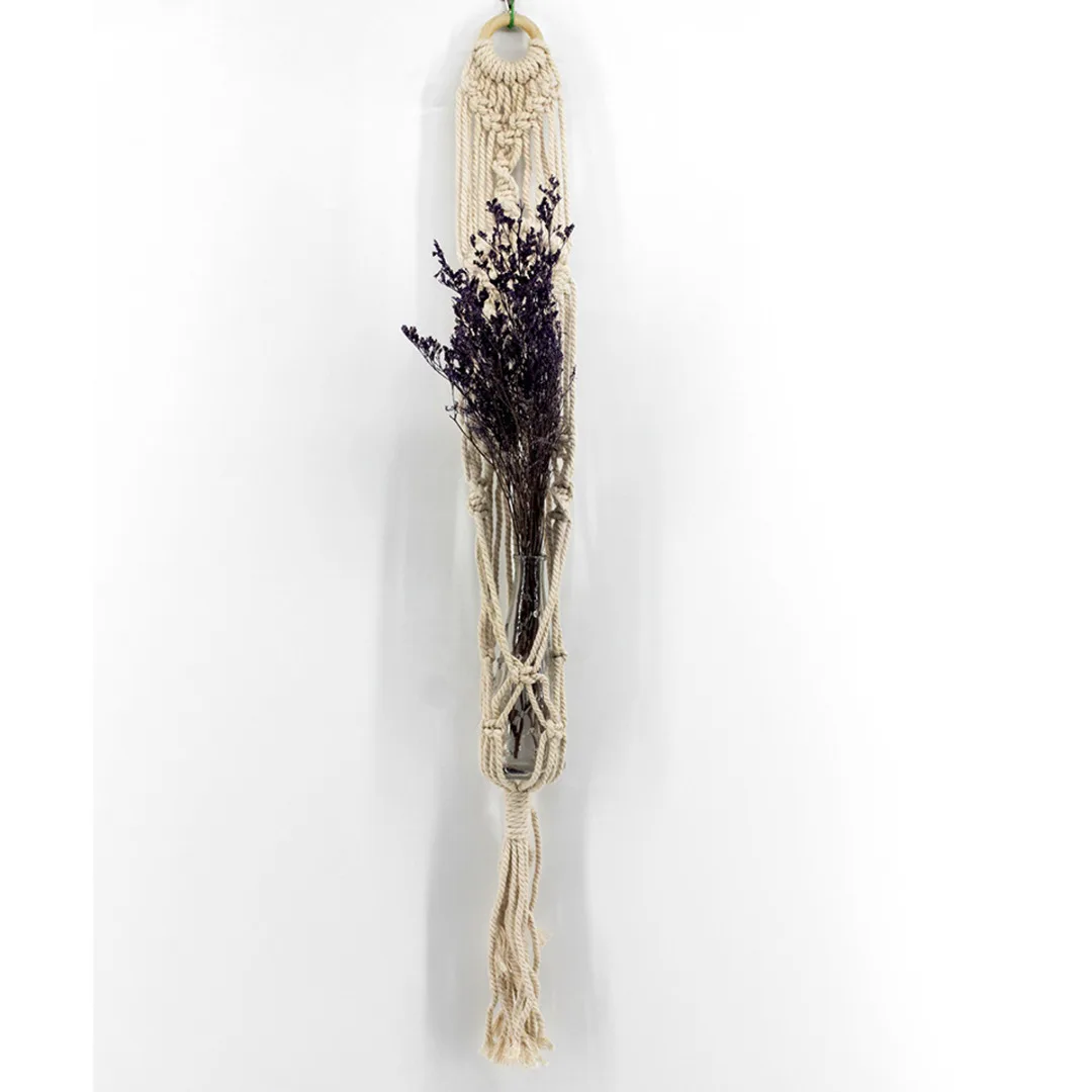 Flower Pot Macrame Cotton Rope Hanging Planter Basket Hemp Rope Braided Large Pot Holder Home Garden Decoration Accs