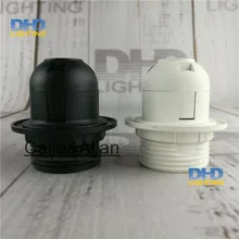 Пластиковый светильник розетки белый или черный Цоколь E27 фитинг фенольных патрон с или без тени Держатели