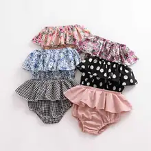 Новорожденный ребенок шорты для маленьких девочек Цветочный принт штаны PP шаровары трусики кружева Треугольники шорты детские PP брюки тренировочные брюки