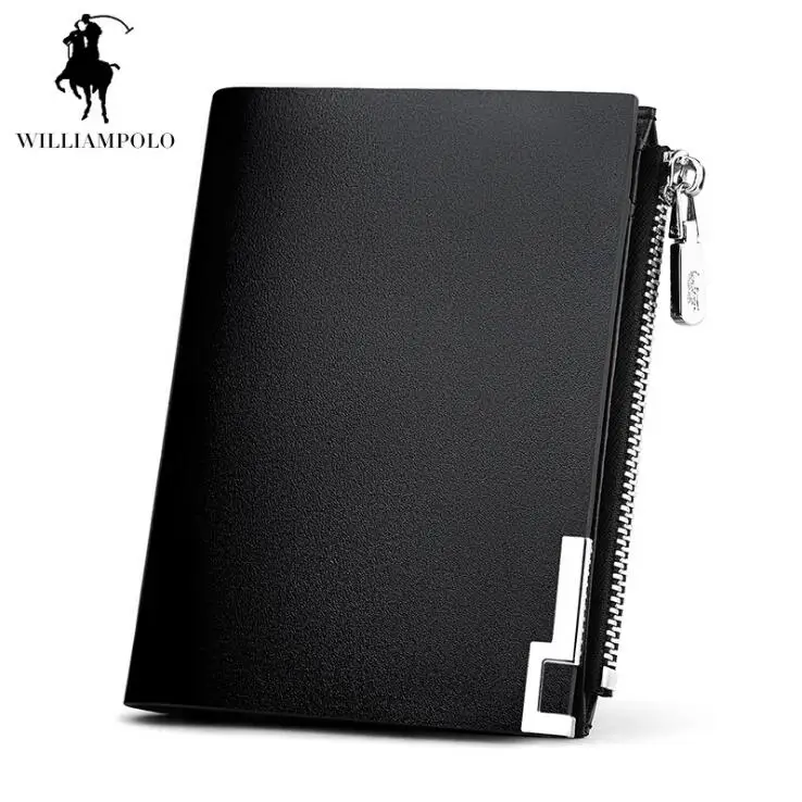

WilliamPOLO Men wallets High Quality Genuine Leather Business Wallet Corss Pattern Mens Wallet