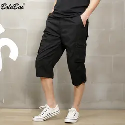 FGKKS мужские брюки со многими карманами Карго шорты летние мужские однотонные тактические короткие мужские модные удобные шорты