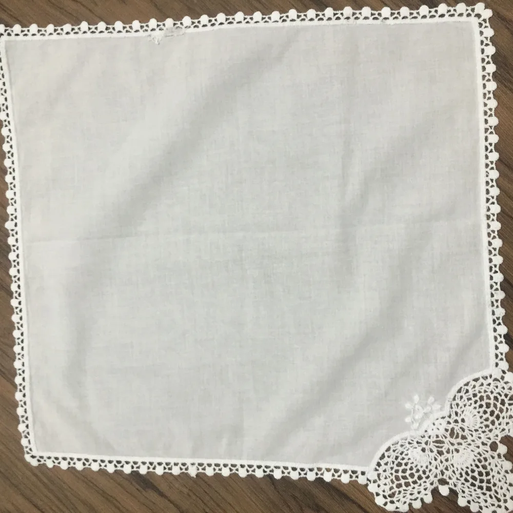 Набор 60 Модные женские платки 12-дюймовый белый хлопок Sweet Heart носовой платок Свадебные Платки Винтаж кружевные канты hanky