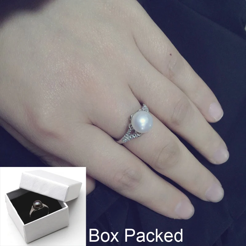 Регулируемое кольцо с натуральным пресноводным жемчугом, ювелирные изделия, обручальные кольца для женщин, 925 пробы серебряные кольца, Прямая поставка