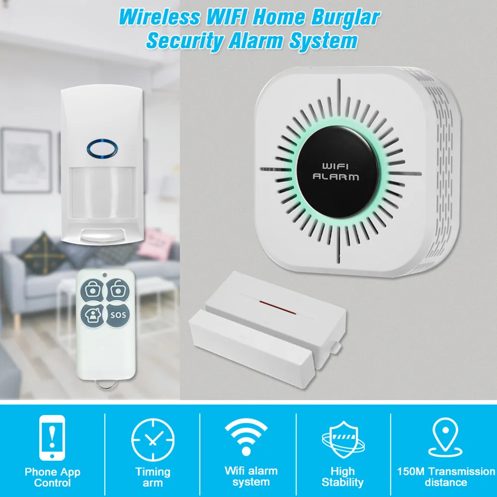 

Wireless Wifi Burgla Alarm Systems Anti-pet Interference Detector for Smart Home LCC77