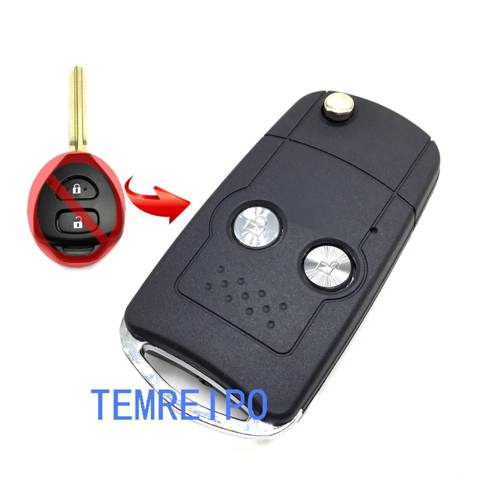 5pcs/lot 2 Button Folding Replacement Car Key shell For Toyota Corolla camry vios Flip Remote Control Shell with sticker | Автомобили и