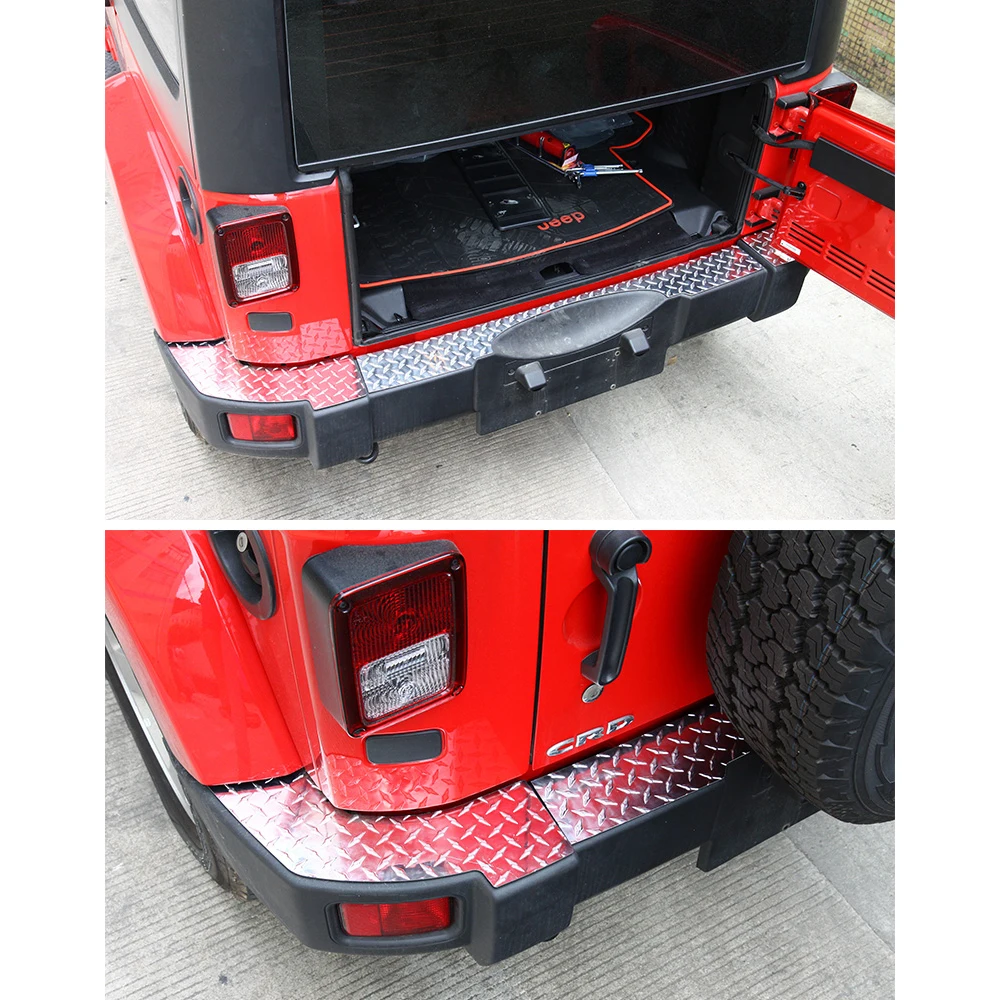 Fit For 2007 2015 Jeep Wrangler Rear Bumper Protector Step Panel Boot