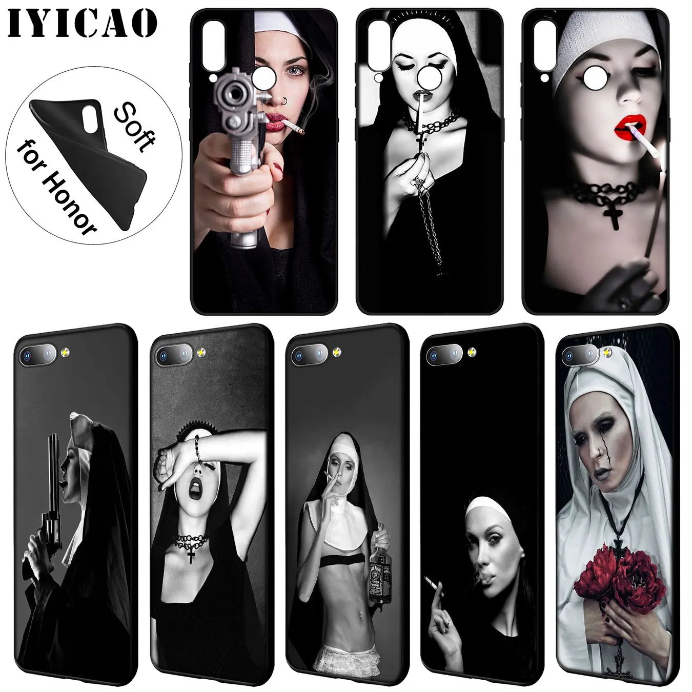 IYICAO Sister nun Модный мягкий силиконовый чехол для Huawei Y9 Y7 Y6 Prime 2019 Honor 20 8C 8X 8 9 9X 10 Lite 7C 7X