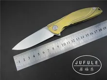 Jufule maßgeschneiderte neon keramik-kugellager d2 klinge titanium griff gewicht reduzieren flipper klapp küche obstmesser edc werkzeug