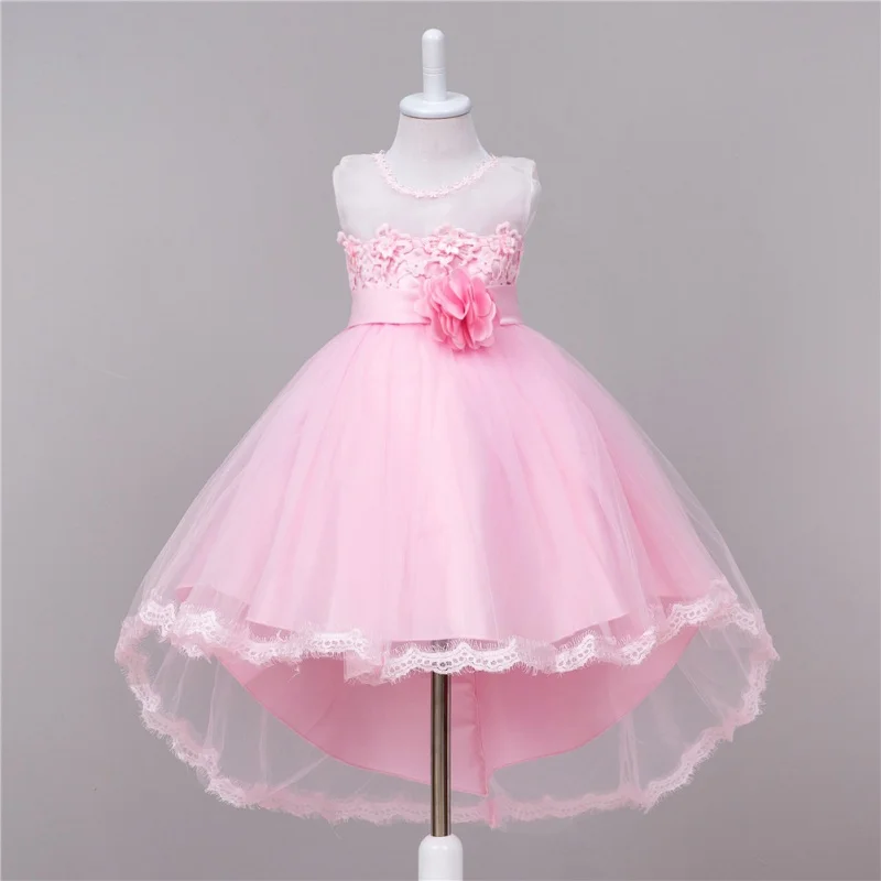 2017 New Christmas Baby Girls Party Dress Evening Tail Girls Clothes Elegant Flower Girl Dress Kids Baby Party Dresses A