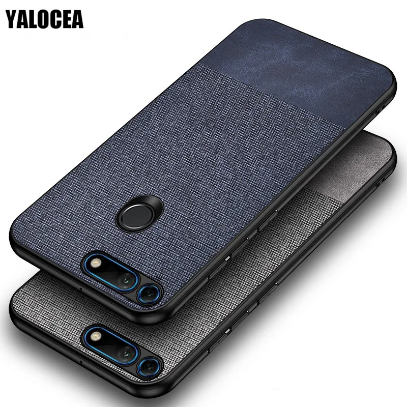

Luxury Cloth Fabric Case for Huawei Honor View 20 V20 Case Leather Soft TPU Frame Hard PC Cover for Huawei Honor V20 Case Foudas