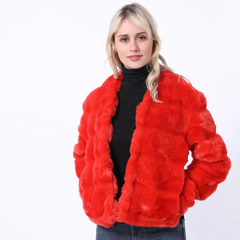 Fur-like Outerwear Fox-like Fur Stitching Sleeve Short Haining Small Fragrance Fashion Artificial Fur Faux Fur Short Women Coat