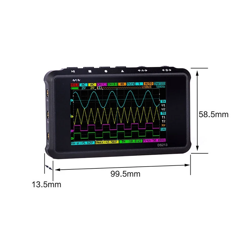 DS213 цифровой осциллограф комплект 4 канала 3 дюйма цветной экран DSO213 частота дискретизации MCX 100MSa/S осциллограф набор