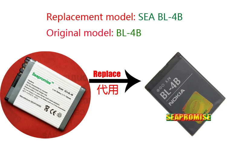 Розничная мобильных телефонов батарея BL-4B BL 4B BL4B для Nokia 6111 2630 2660 2760 3606 3608C7070 N75 N76 N5000