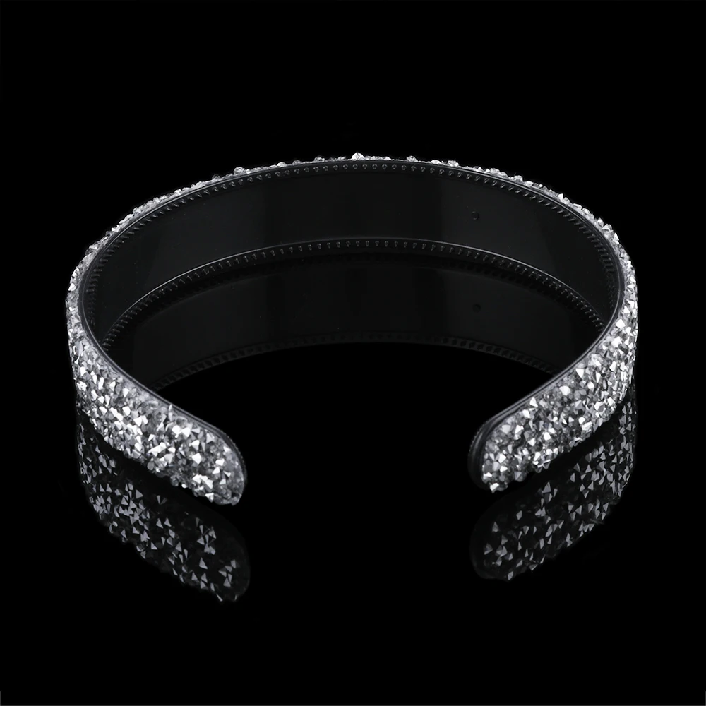 Molans Charming Tattered Drill Hairbands Non-slip Toothed Plastic Female Fashion Headbands Full Rhinestone Girl Hair Accessories
