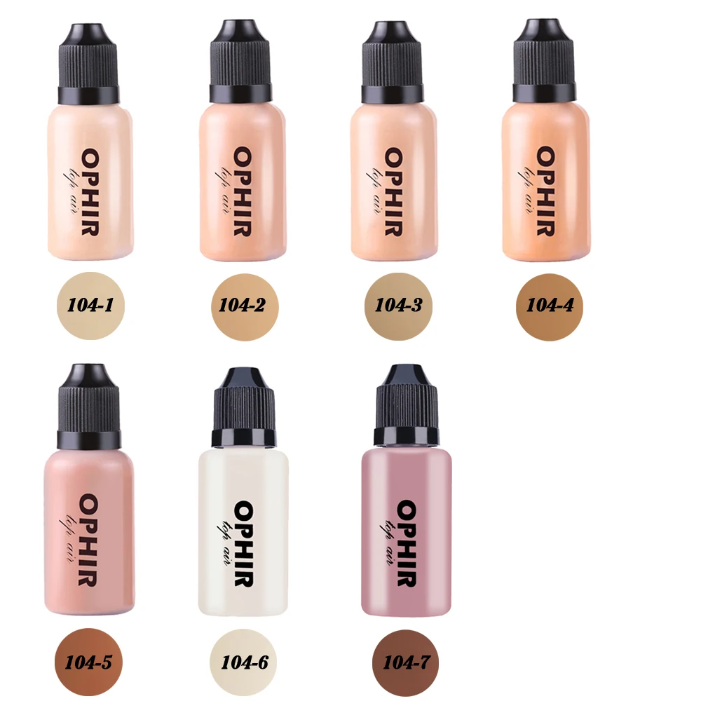 

OPHIR Airbrush Foundation Makeup Inks Foundation for Face Paint Make-up Salon Cosmetic Makeup Pigment 7 Colors for Choose TA104