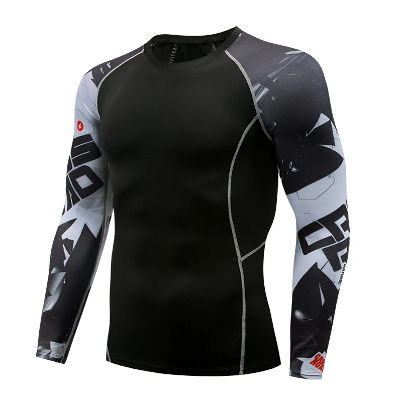 

Men's Compression Shirt 3D Teen Wolf Team Long Sleeve T-Shirt Fitness Men's Lycra MMA Crossfit T-Shirt Tights Brand Apparel