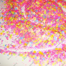 30 г матовый неоновый глиттер смешанных цветов шестигранные формы устойчив к растворителям пигмент для гель-дизайна ногтей и лака для ногтей