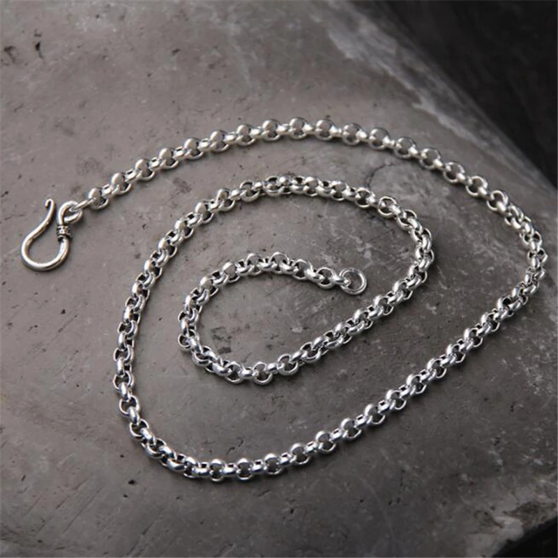 

Fyla Mode 4.50mm Solid 925 Sterling Silver O Shape Chain Necklace 50cm,55cm, 60cm, 65cm TYC156